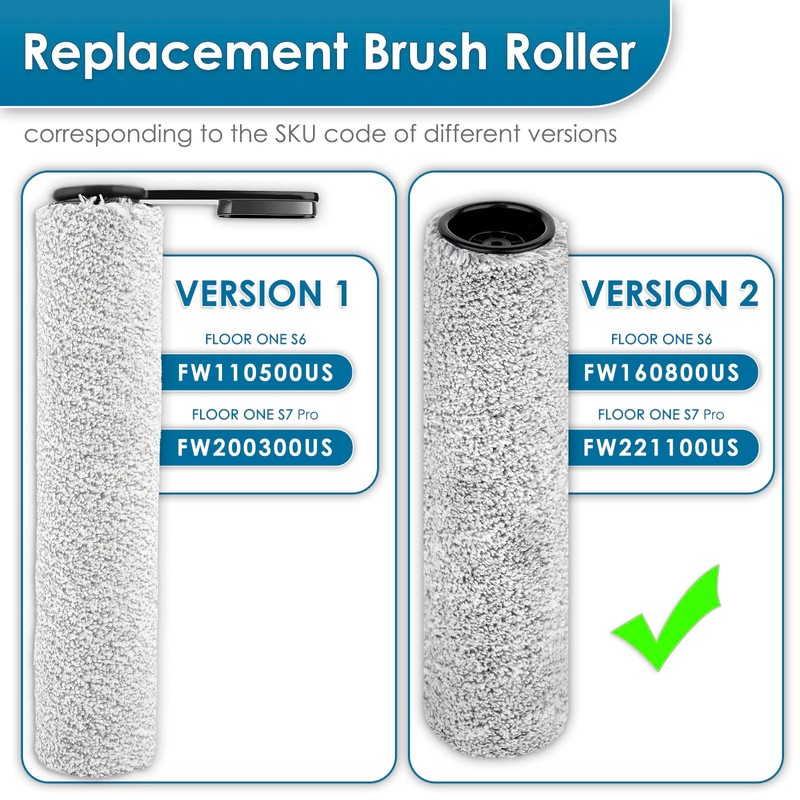 【Version 2 Detachable】(6 Pack) S7 Pro Brush Rollers and HEPA