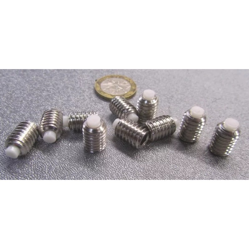 Kmac 18-8 Stainless Steel Set Screws, Nylon Tip, 3/8-16 x