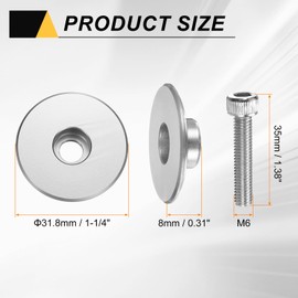 sourcing map 2pcs Bicycle Headset Stem Top Cap 1-1/4" (31.8mm) OD Aluminum Alloy Cycling Headset Stem Cover with M6 Bolt for Mountain Bike Road Bike MTB, Silver