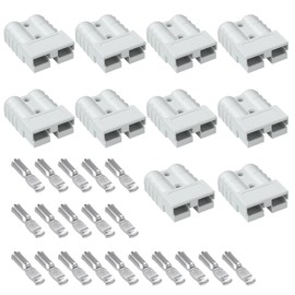 Muelnmey 50 Amp Battery Quick Connect/Disconnect Connector, 6-12 Gauge 600V Connector Kit for Cars, RVs, Trailer- Gray(10 Pack)