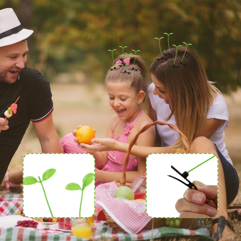 100 Pcs Bean Sprout Hair Clips, Funny Plant Hair Clips,