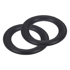 sourcing map 2 Pcs 4.5 Inch Foam Speaker Edge Surround Rings 75x118mm(IDxOD) Perforated Subwoofer Rings Replacement Parts for Speaker Repair or DIY,Black