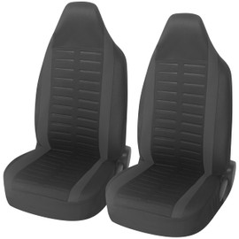 Upgrade4cars Car Seat Cover Set for Pilot Seats, Car Seat Cover for the Front Seats in Black, Universal Car Seat Covers with Integrated Headrest, Car Accessories, Interior Decoration