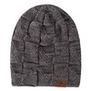 PAGE ONE Mens Winter Slouchy Beanie Warm Fleece Lined Skull