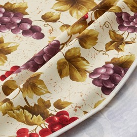 Violet Linen European Vineyard Tablecloth 60" Round Beige