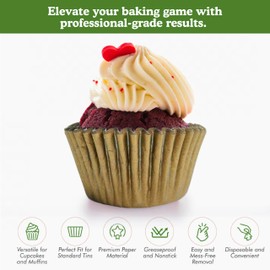 Regency Wraps 40-Count Greaseproof Baking Cups, Standard, Gold Matte