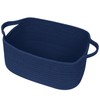 WILLITAT Cute Blue Woven Basket, Empty Gift Basket for Christmas,