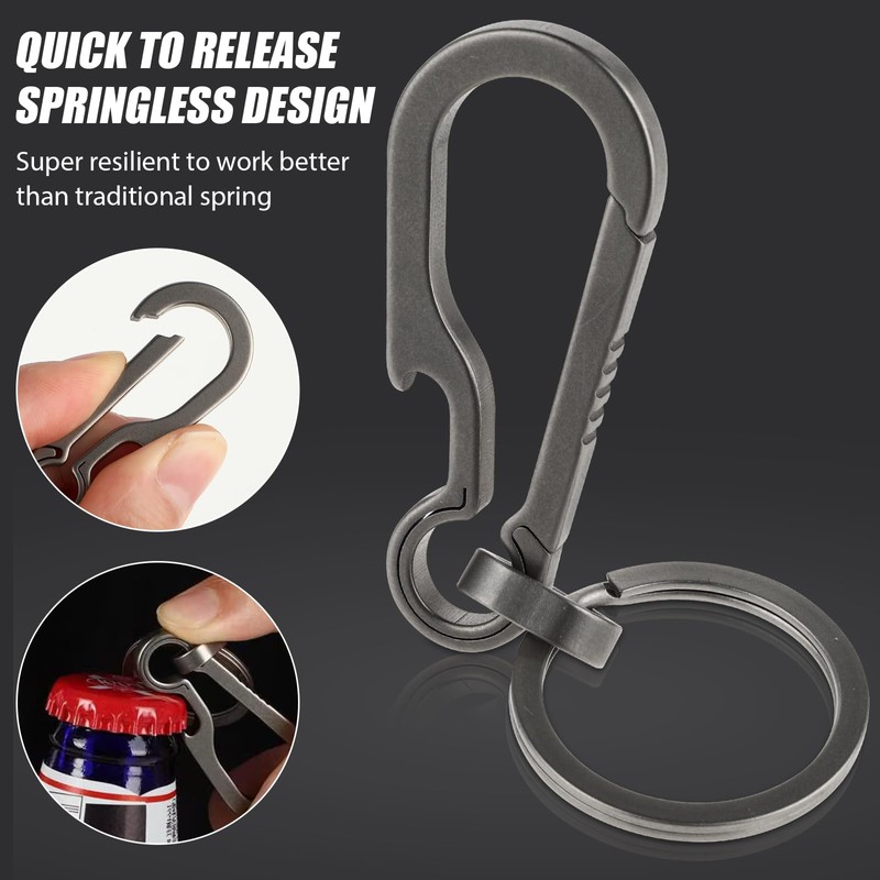 Ouligay Titanium Carabiner Keyring Carabiner Bottle Opener Titanium Carabiner Key