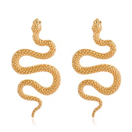 Snake Earrings for Women Gothic Snake Dangle Earrings Vintage Punk Serpent Earrings for Teen Girls Animal Snake Jewelry Gifts (Gold)…