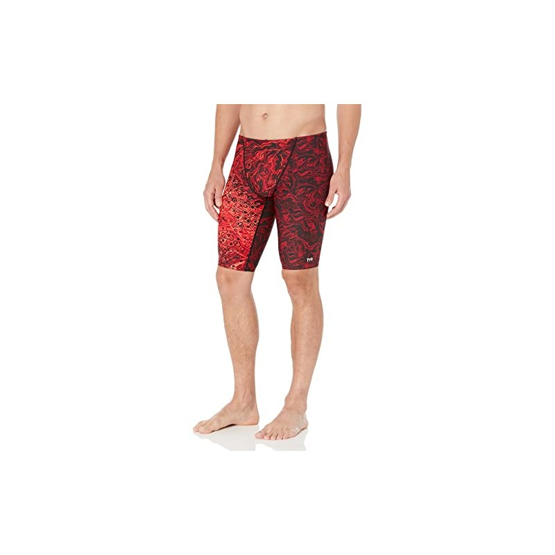 TYR Men's Chroma Jammer Swim Briefs, Red, 38