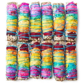 JL Local Chakra Sage Smudge Sticks 4 Inch | Natural Flower White Sage Smudging Wands | Bulk Quantities for Home Cleansing, Meditation, & Smudging Rituals | Sustainably Sourced California White Sage