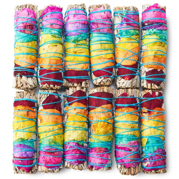 JL Local Chakra Sage Smudge Sticks 4 Inch | Natural