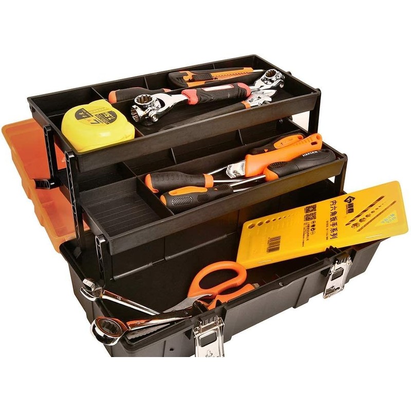 16-Inch Three-Layer Plastic Storage Box/Tool Box/Sewing Box Organizer, Multipurpose Organizer