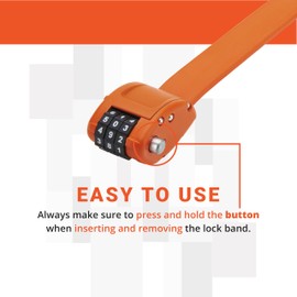 OTTOLOCK Cinch Lock - Lightweight Anti Theft Compact Combination Bike Lock, Ideal for Quick Stops, Bicycle Accessories, OTTO Orange, 30 Inch