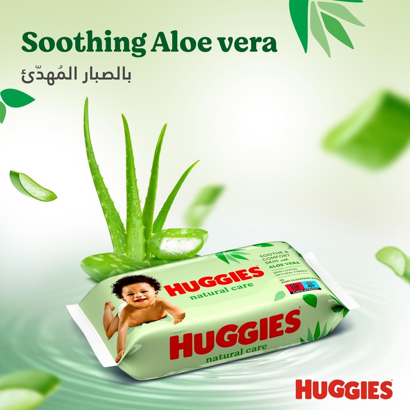 Baby Wipes Natural Care with Aloe Vera Huggies Wipes 56