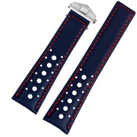 Nywing TAG Heuer Band, 0.9 inch (22 mm), Watch Band, TAG Heuer Strap, Genuine Calf Leather, Watch Band, Compatible with TAG Heuer Carrera Aquarace Monaco Serie with Buckle, 22 mm