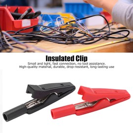 Set of 5 U16 2mm Alligator Clips with Needle, Red/Black Insulated Banana Plug, Fully Secure Mini Test Alligator Clips, Alligator Clips, Jaws for Electrical Lab Measurements