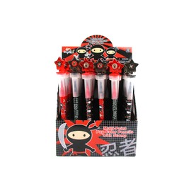 TINYMILLS 24 Pcs Ninjas 2 in 1 Stackable Stacking Crayon with Extra Stamper Topper, Kids Party Favors, Goodie Bag Stuffers, Classroom Rewards, Prizes