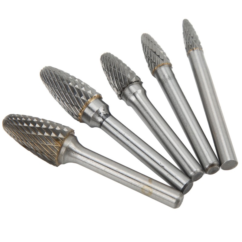 Double Cut Carbide Rotary File Bit Set 6mm Diameter Shank