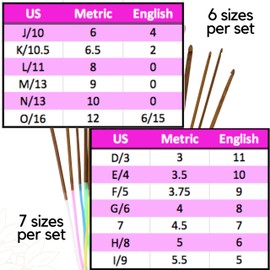 KnitPal 47-inch (120 cm) Circular Crochet Hooks Double Ended Tunisian Crochet Hooks Set with Cable for Afghan Crocheting in The Round - 6 US Sizes: J/6mm, K/6.5mm, L/8mm, M/9mm, N/10mm, O/12mm