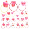 TOVINANNA 20pcs Valentine Hair Ties for Boys and Girls Elastic
