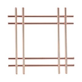 Apollo Cross Trivet Copper 20Cm Silver Kitchen Utility Home New, Multi-Colour, 20x1.6x20