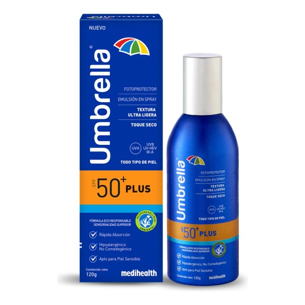 Umbrella Plus SPF 50+,water resistence,todo tipo de piel