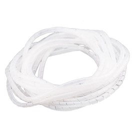 FEEIMOL Cable conduit, self-closing cable spiral, 10 mm, cable duct, cable protection, flexible cable sheath, cable management for TV, computer, white, 10 m