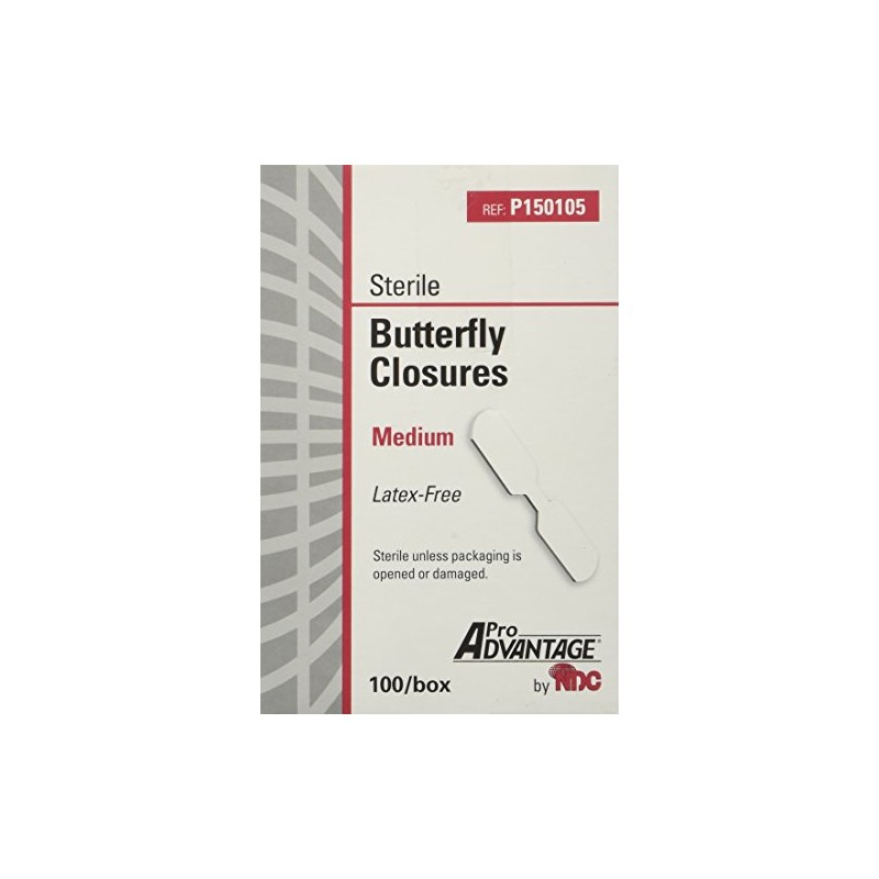 ProAdvantage Sterile Butterfly Closure Bandages, Medium, Latex-Free, 100/bx