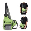 Polyester Multifunctional Fishing Tackle Crossbody Bag with Adjustable Shoulder Straps(Green