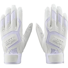 ZETT BG578HSW (1100) Batting Gloves for Both Hands, High School Rule Compliance, White (1100), M Size (9.4 - 9.8 inches (24 - 25 cm), 2 Pairs Set, White, Ambidextrous, M 9.4 - 9.8 inches (24 - 25 cm)