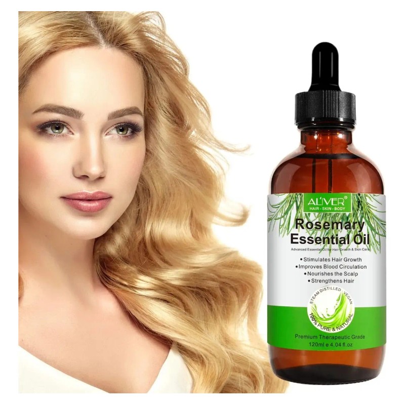 Aceite Esencial Romero 100% Puro Cabello Barba Cejas 120 Ml