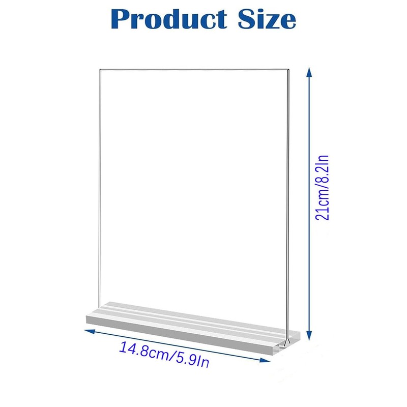 5Pack Acrylic Sign Holder,5.9 x8.2Inch Clear Display Sign Stand,Vertical Double-Sided