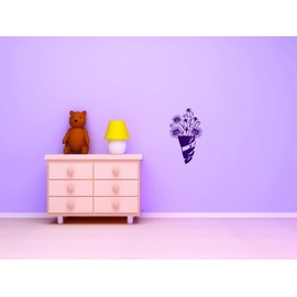 Wall Decal Bouquet Flowers Fresh Start Sticker for Home Living Room Bedroom Red Roses Love Cheerful Flower Garden Removeable Cute Wall Decoration - Size: 45 in x 23 in