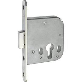 Single Lever Deadbolt Lock WG 48 PZ, Diameter 50 mm, Stainless Steel Effect, 1 Piece | Accessories Fittings Mortise Locks