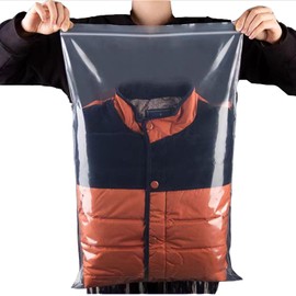 ATB-Foger 20Pcs Travel Clothes Storage Bags Clear Zip Lock Bags Resealable Large Plastic Luggage Pouch For Clothes, Storage, Towels and Organising 40 x 60cm
