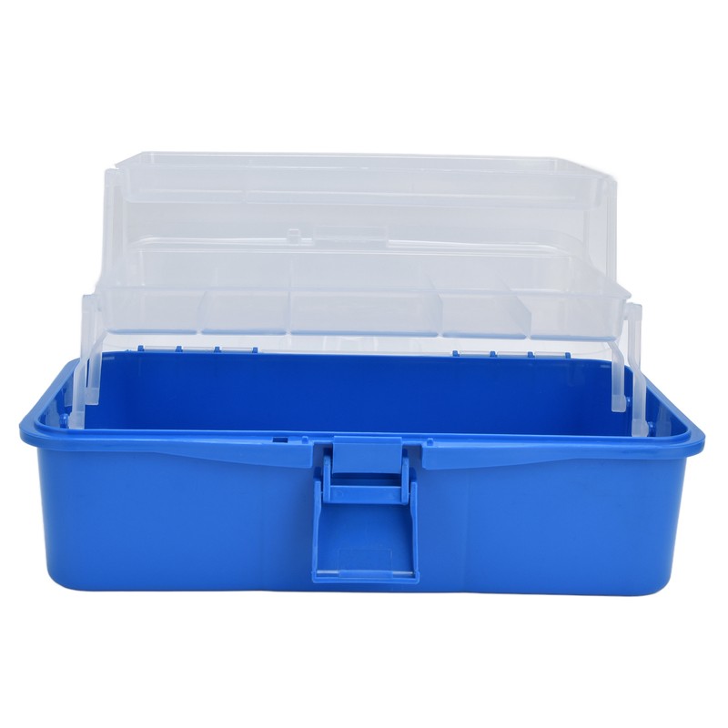 Plastic Storage Box Portable 3 Layer Folding Handheld Tool Organizer