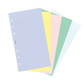FILOFAX Ruled and Plain Refill, Assorted Colors for Personal & Personal Compact Organizers, 100 Sheets (B130502)