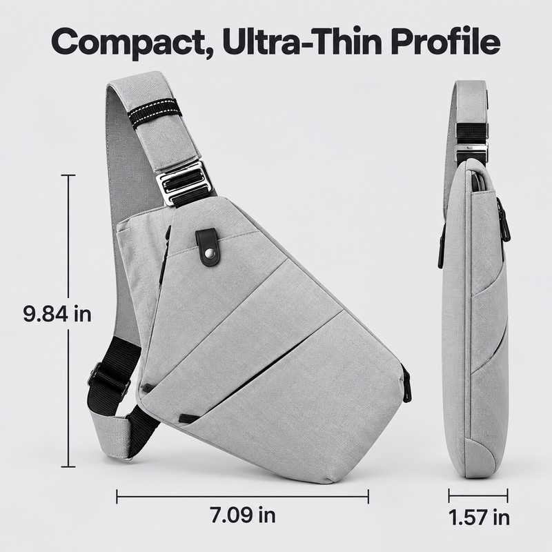 Anti-Theft Travel Sling Bag – Ultra-Thin Nylon Crossbody Chest Bag