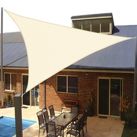 SUNLAX Sun Shade Sail,12'x12'x12' Beige Triangle Canopy Shades for Outdoor Patio Pergola Cover Sunshade Sails UV Blocking Canovas Covers