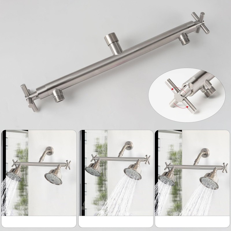 HAOXIN Shower Head Manifold with Double Outlet and Shut Off