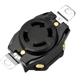 PLUGTUL NEMA L15-30R Flush Mounting Locking Receptacle, Industrial Grade, 30 Amp, 250 Volt, UL Listed