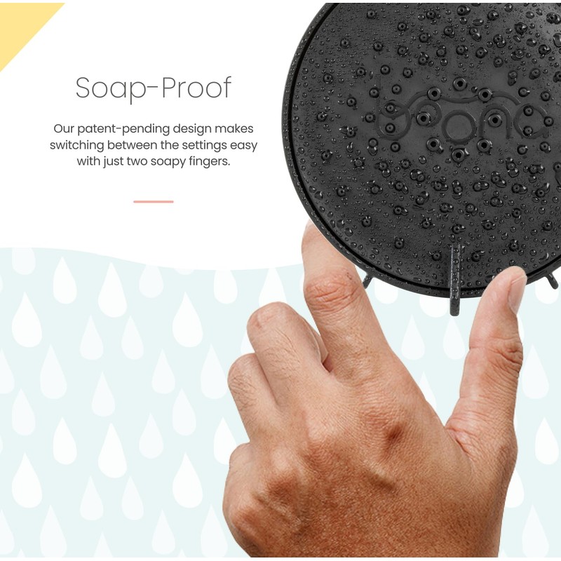 The Showerhead by Boona (Midnight Black) - Max Pressure