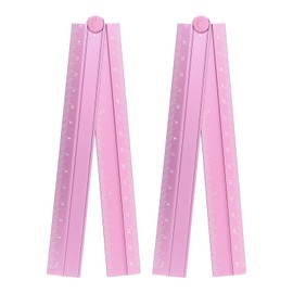 sourcing map 2pcs Folding Straight Ruler 30cm Metric Aluminum Alloy Protractor Foldable Angle Ruler Geometric Measuring Tool with Angle Line for Architects Artists Office, Lotus Pink