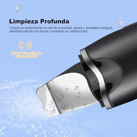 Skin Scrubber Facial, Limpiador Ultrasónico Alta Frecuencia Facial de Cuidado de Piel,Limpiador Espatula para Puntos Negros y Verrugas,Acné y Poros,USB Recargable Skin Scrubber Peeling Quita Verrugas