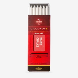 Koh-I-Noor : 5.6 mm Lead: 6 x White Drawing Chalks 120 mm Long 4371