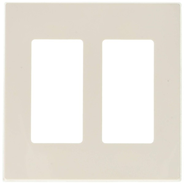 Leviton 80309-SW 2-Gang Decora Plus Wallplate Screwless Snap-On Mount, White,