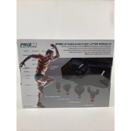 Tzumi PRO FIT Percussion Muscle Massager Gun With 4 Interchangeable Heads. New Sealed
