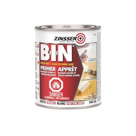 Zinsser 00904 B-I-N Pigmented Shellac Oil Primer-Sealer & Stain Killer, White, 1 Quart