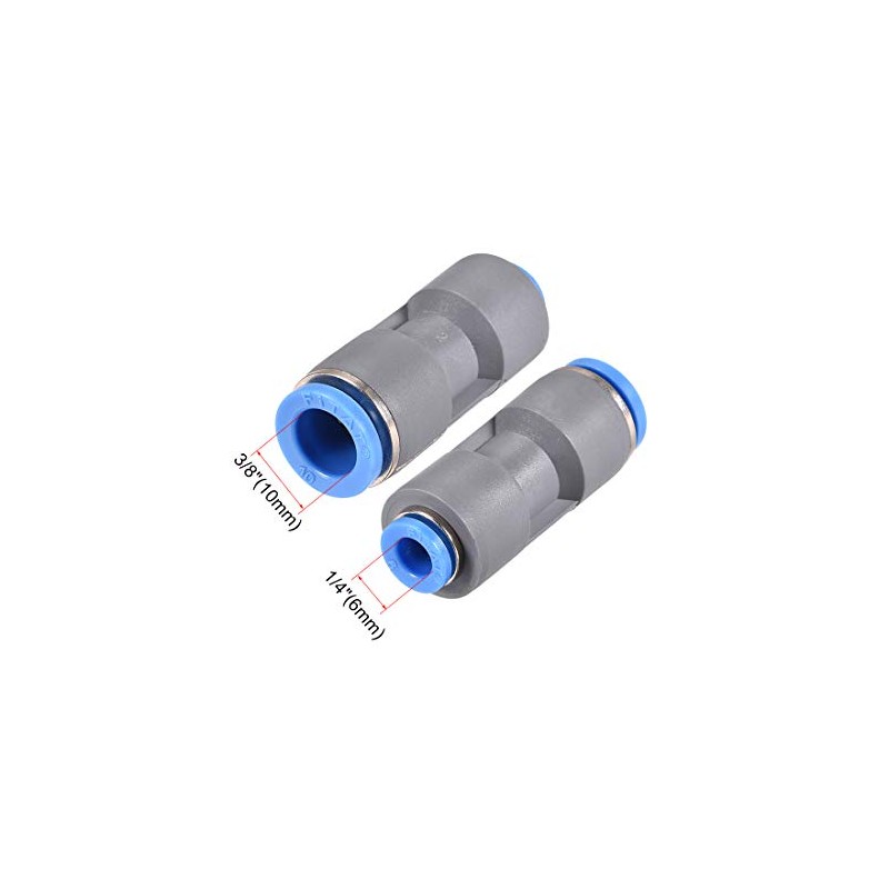 sourcing map Straight Push to Connector Reducer Fitting 10mm to
